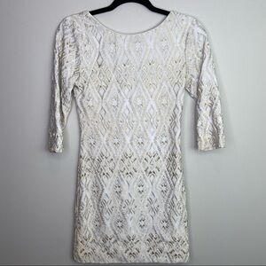 As U Wish gold and white‎ mini dress